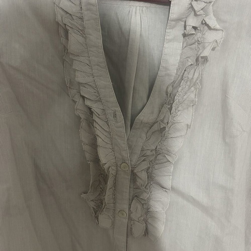 Women's Beige Shirt Medium with Ruffles, Like New
