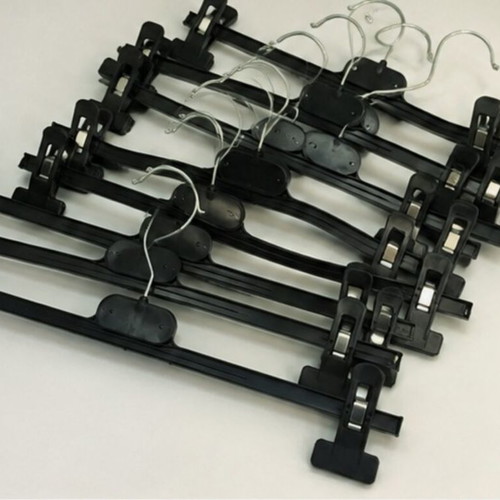 Plastic hangers with clips, set of 10