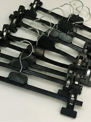 Plastic hangers with clips, set of 10