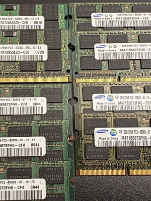 Samsung Laptop RAM Lot like new, 7x 2GB DDR3 & 2x 1GB DDR2