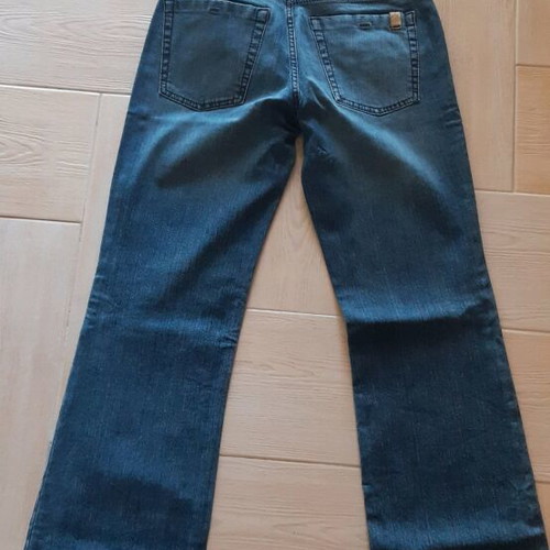 Versace pants with small flare, authentic, like new, blue, size M