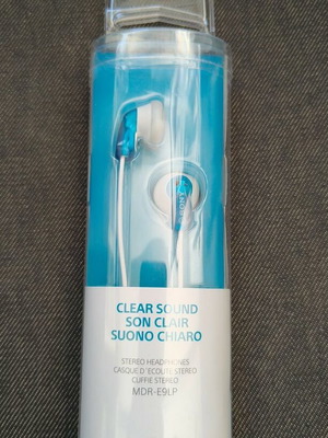 Sony MDR-E9LP earbuds new, blue in-ear headphones