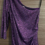 Midi dress Be You one shoulder used, purple with sequins, size S