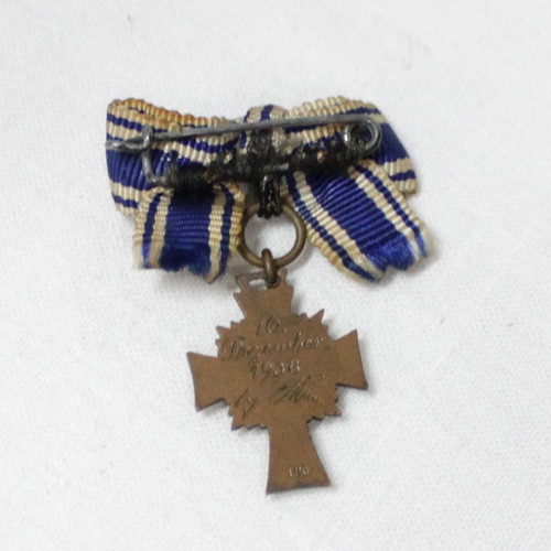 1938 German Mother's Cross medal used, miniature