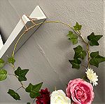  Χειροποίητο Διακοσμητικό στεφάνι τοίχου με λουλούδια