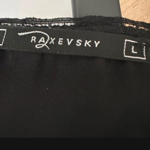 Raxevsky black satin blouse like new, size L