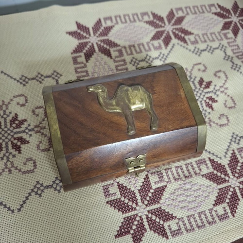 Handmade wooden jewelry box in excellent condition