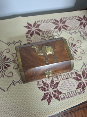 Handmade wooden jewelry box in excellent condition