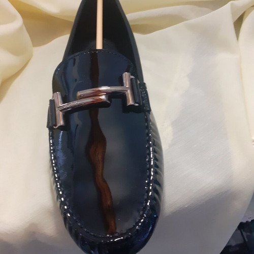 Tod's Gommino women's loafers new black patent leather size 40
