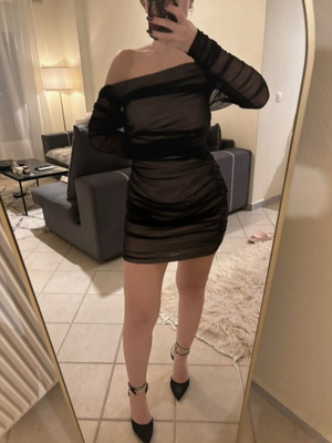 ASOS mini dress with transparency large like new, black and beige