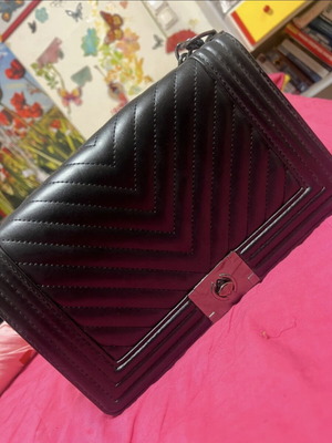 River Island black shoulder bag with silver chain like new