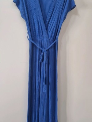 Ολόσωμη παντελόνα κρουαζέ καινούργια, one size, μπλε με ζώνη