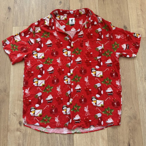 Liverpool FC LFC Christmas Hawaiian Shirt XXL like new