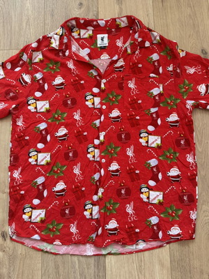 Liverpool FC LFC Christmas Hawaiian Shirt XXL like new