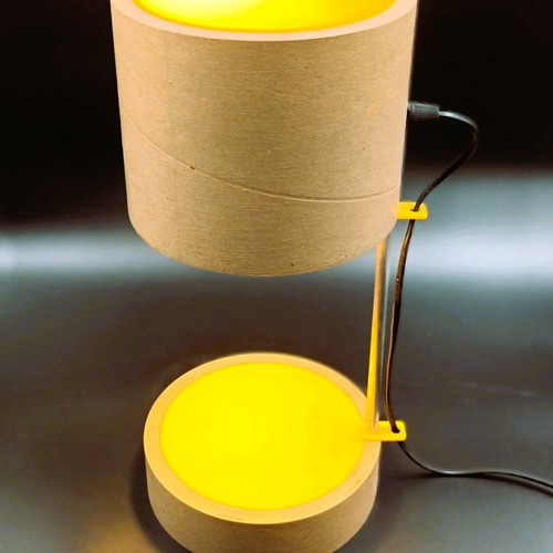 Table lamp made of recycled materials and plexiglas limited edition new
