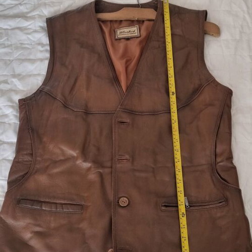 Men's leather vest XL like new, brown