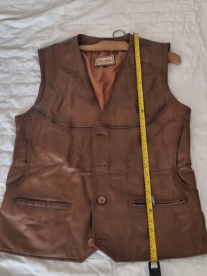 Men's leather vest XL like new, brown