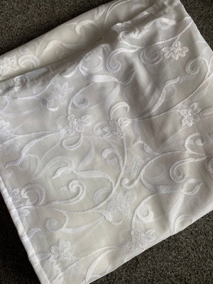 Lace lined curtain, white, 118x90 cm