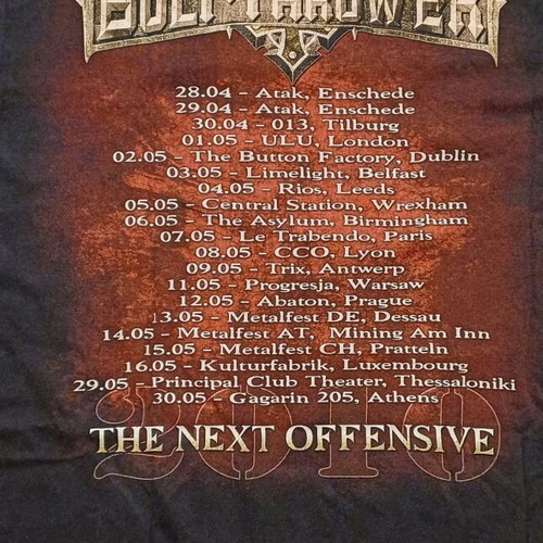 Bolt Thrower Official Next Offensive Tour T-shirt 2010 like new, size M, black