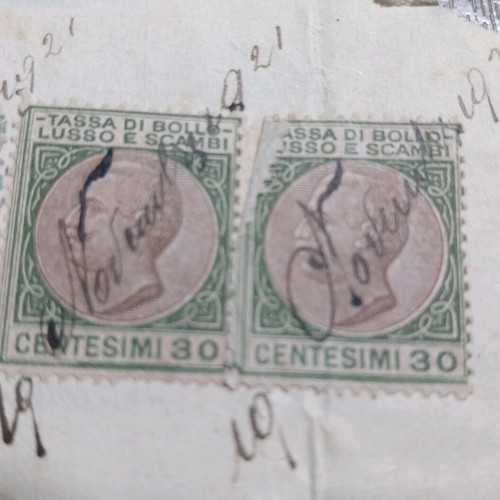 Italian tax stamps used from 1920, set of 4 pieces