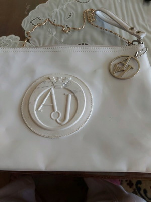 Τσάντα Armani Jeans χειρός μεταχειρισμένη με ελάττωμα, λευκό κλατς