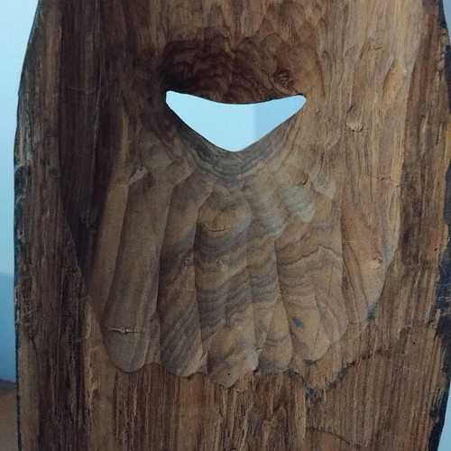 Pair of large handmade African masks from solid wood like new