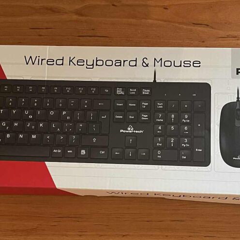 Powertech Wired Optical Keyboard and Mouse Set Black