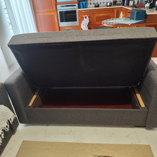 Bed with storage and mattress used, sofa beds with storage