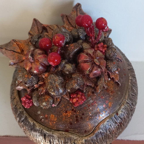 Christmas decoration ceramic acorn 15 cm new