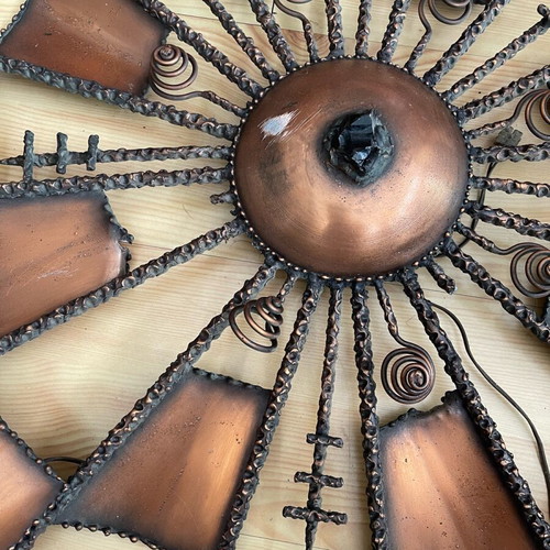 Metal handmade masterpiece ceiling light with 2 wall lights used