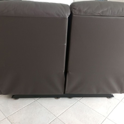 Entos leatherette sofas dark brown like new with recline mechanism