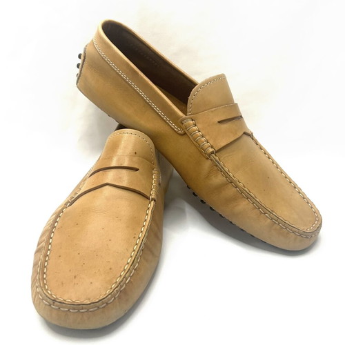 Tod's beige leather gommino flats used