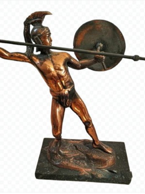 Bronze statue of Achilles used with marble base