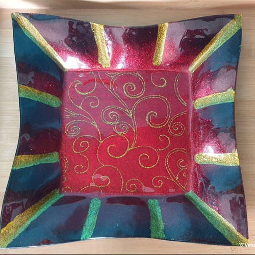 Glass decorative platter used
