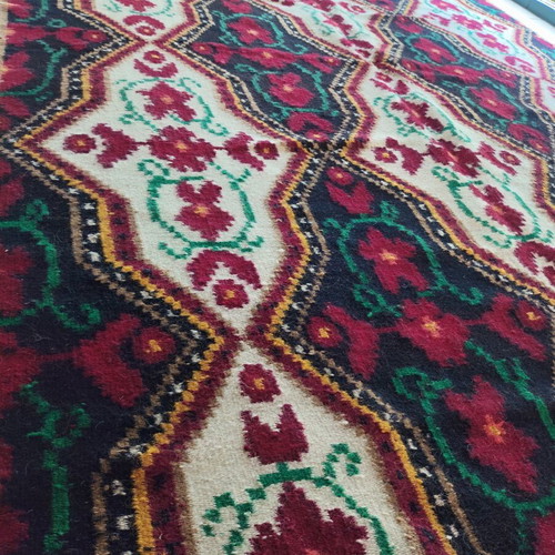Handmade loom rugs like new, wool and cotton, 1960s