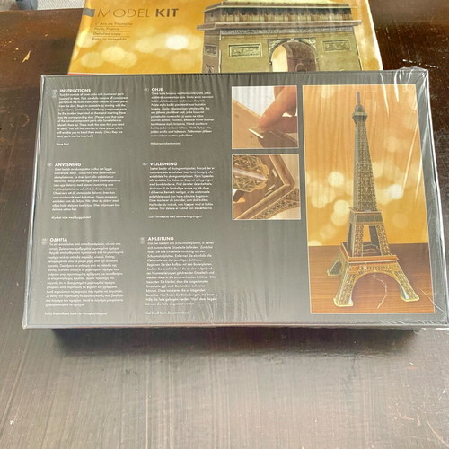 3D Puzzle Set with Eiffel Tower, Paris, and Notre Dame Models, New