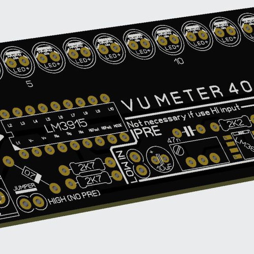 Audio Stereo VU Meter Bar 2x40 Leds (8xLM3915) Stereo PCB with Black Panel new