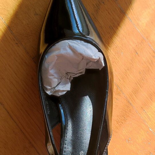 Luigi black patent leather slingback pumps new size 38