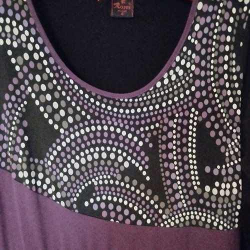 Black dress with purple and white pattern XXL like new