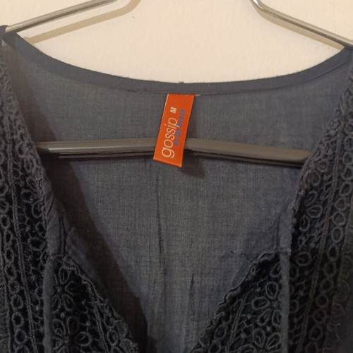 Dress Kaftan black, like new, size M 38 10, airy fabric with embroidery