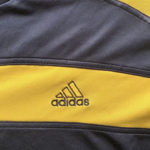 Adidas men's short-sleeve shirt like new, dark blue and yellow, size M