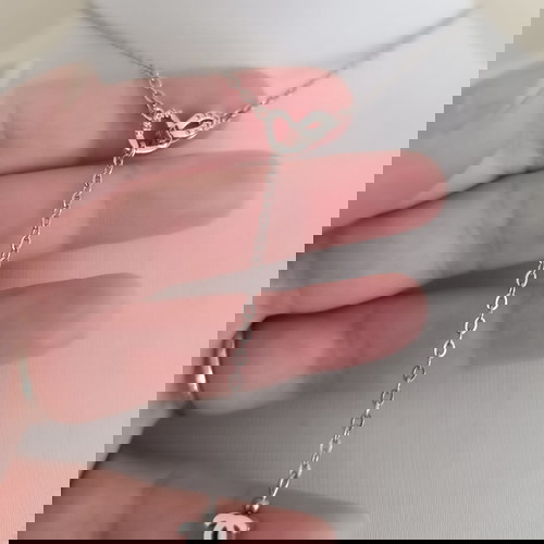 Ατσάλινη Αλυσίδα Σώματος με Swarovski κρύσταλλα , κούμπωμα καρδιά μπροστά με ζιργκόνια και αίματιτη