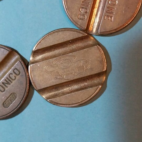 Gettone used phone coins, pack of 7 pieces