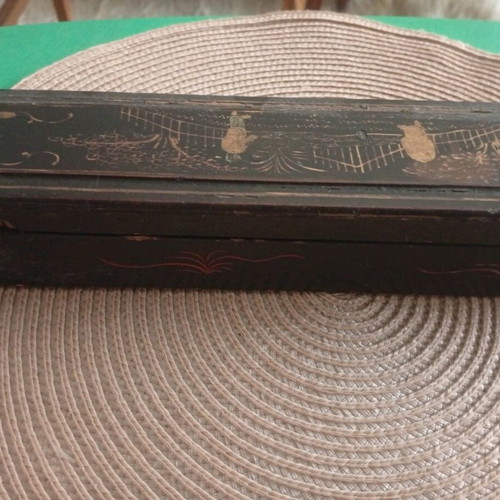 Antique Chinese Fan Case 19th Century Canton Export & Authentic Vintage Spanish Fan