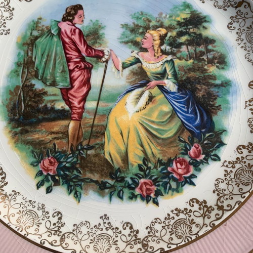 Πιάτο Vintage Barrats of Staffordshire 1950 με ζευγάρι Fragonard