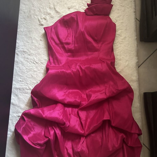 Fuchsia One-Shoulder Dress Flower by CHARM'S Paris size S like new