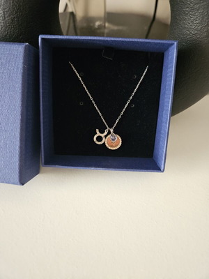 Swarovski Zodiac Necklace used, gold and silver colors