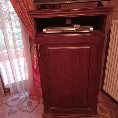 TV furniture and mini bar fridge used, mahogany for professional use