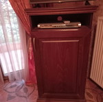 TV furniture and mini bar fridge used, mahogany for professional use