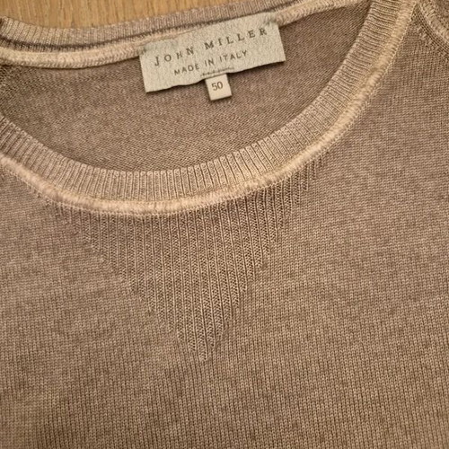 John Miller 100% Wool Sweater Size 50/L, Melange Taupe Beige